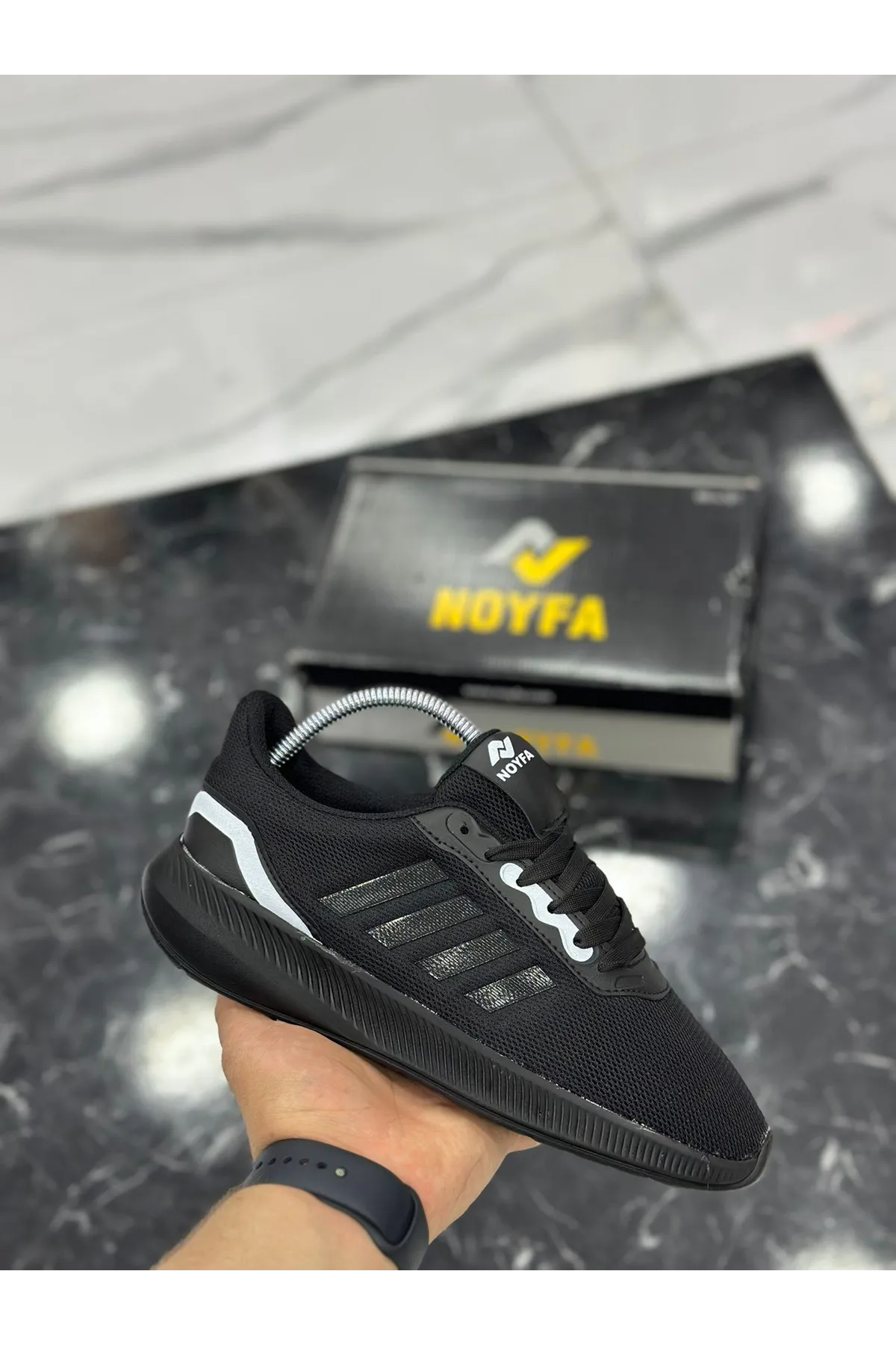 Boy Uzatan Gizli Topuklu Siyah Triko Erkek Spor Ayakkabı GT088