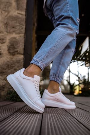 Boy Uzatan Gizli Topuklu Unisex Beyaz Ayakkabı GT-0002
