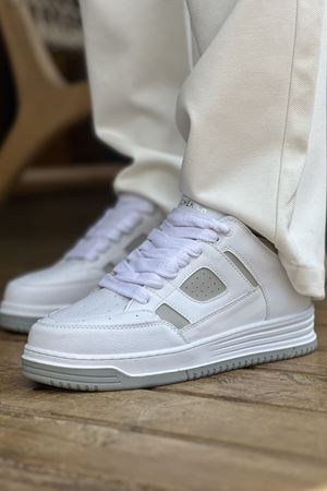 Boy Uzatan Gizli Topuklu Beyaz Gri Erkek Ayakkabı GT-0019