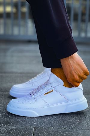 Boy Uzatan Gizli Topuklu Beyaz Erkek Ayakkabı GT-0021