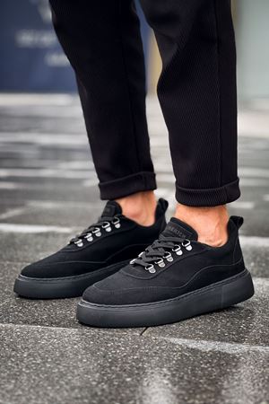 Boy Uzatan Gizli Topuklu Siyah Süet Erkek Ayakkabı GT-0023