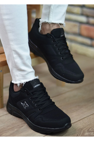 Boy Uzatan Gizli Topuklu Siyah X Detay Spor Ayakkabı GT-0093