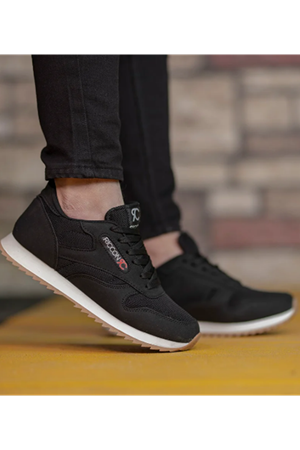 Boy Uzatan Gizli Topuklu Siyah Krep Spor Ayakkabı GT-0100