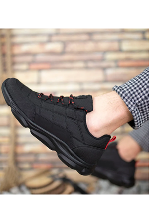 Boy Uzatan Gizli Topuklu Siyah Kırmızı Erkek Spor Ayakkabı GT-0105