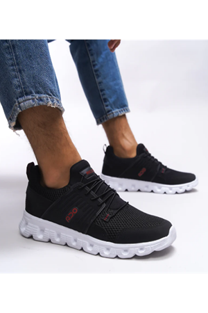 Boy Uzatan Gizli Topuklu Siyah Kırmızı Erkek Spor Ayakkabı GT-0106