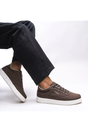 Boy Uzatan Gizli Topuklu Kahve Keten Erkek Spor Ayakkabı GT-0109