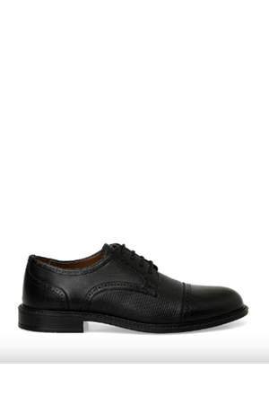 Boy Uzatan Gizli Topuklu MERIT 5FX Siyah Erkek Klasik Ayakkabı GT-0137