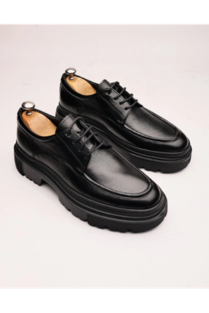 Boy Uzatan Gizli Topuklu Siyah WINSTON RAHAT ERKEK DERİ Ayakkabı GT-0176