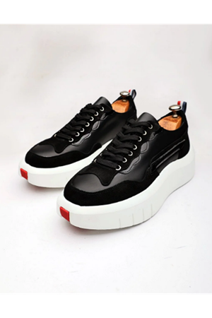 Boy Uzatan Gizli Topuklu VOVA HAKİKİ DERİ ERKEK YÜKSEK TABAN GÜNLÜK AYAKKABI SİYAH GT-0188