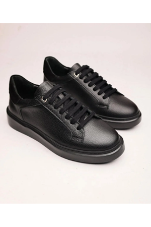 Boy Uzatan Gizli Topuklu CENOVA HAKİKİ DERİ ERKEK AYAKKABI SİYAH GT-0196