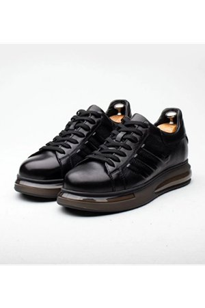 Boy Uzatan Gizli Topuklu MAXIMILLIAN KALİTELİ ERKEK HAKİKİ DERİ TARZ GÜNLÜK AYAKKABI SİYAH GT-0199