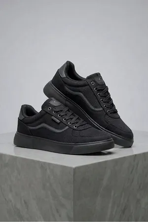 Boy Uzatan Gizli Topuklu Siyah Motto Erkek Sneaker Ayakkabı GT008