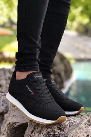 Boy Uzatan Gizli Topuklu Siyah Erkek Spor Ayakkabı GT016