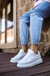 Boy Uzatan Gizli Topuklu Unisex Beyaz Ayakkabı GT-0002