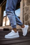 Boy Uzatan Gizli Topuklu Unisex Beyaz Ayakkabı GT-0002