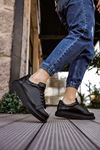 Boy Uzatan Gizli Topuklu Unisex Siyah Ayakkabı GT-0003