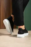 Boy Uzatan Gizli Topuklu Siyah Beyaz Triko Erkek Spor Ayakkabı GT050